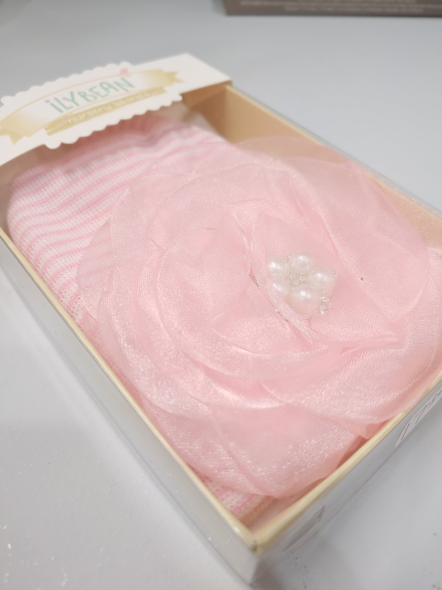 Rose with Pearl Embellishment Hospital Hat